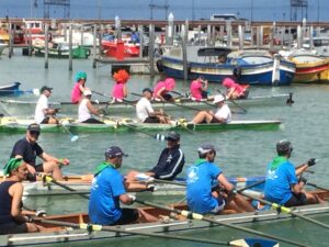 Rowers and Boats in Venice
